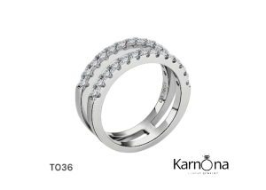 ⁦טבעת מעבדה כפולה פס  T002⁩ – תמונה ⁦2⁩