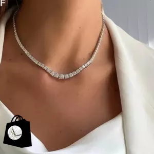 שרשרת טניס יהלומים מעבדה מלא בהזמנה אישית.