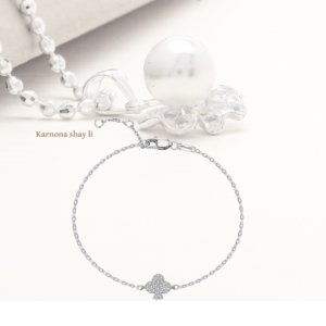 צמיד עדין תלתן משובץ אבני מעבדה