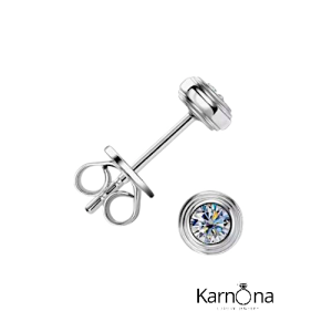 עגילים עגולים משובצים