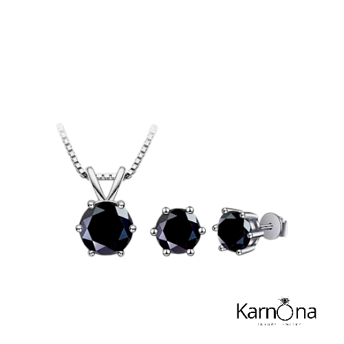 שרשרת סוליטר אבן מעבדה שחורה – תמונה 7