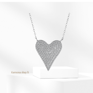 שרשרת לב אבנים כסף 925