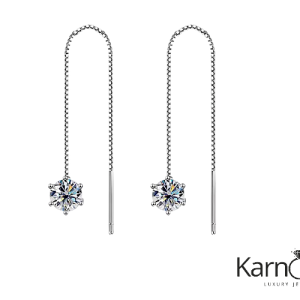 עגילים מעבדה 3 אבנים