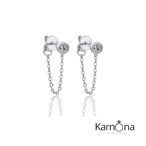 עגילים מעבדה שרשרת אבן שחורה – תמונה 4