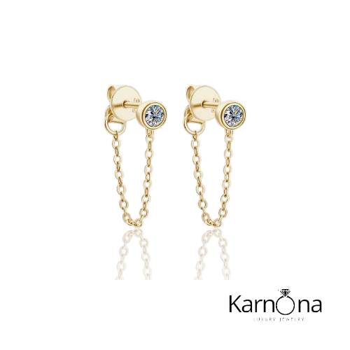 עגילים מעבדה שרשרת אבן שחורה – תמונה 2