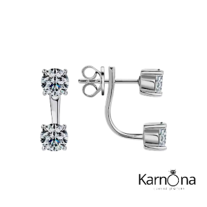 עגילים כפולים מעבדה 2.0ct