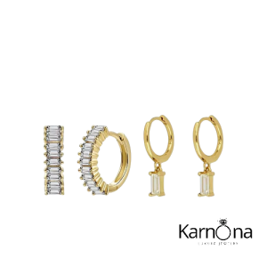 סט עגילים זהב