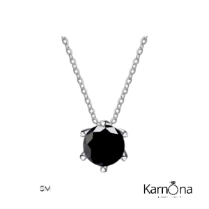 שרשרת סוליטר אבן מעבדה שחורה