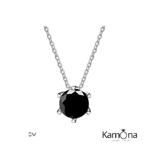 שרשרת סוליטר אבן מעבדה שחורה