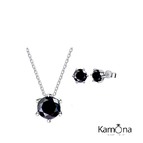 שרשרת סוליטר אבן מעבדה שחורה – תמונה 4