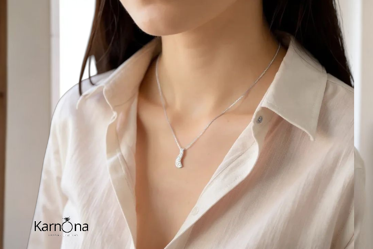 שרשרת מעוצבת בשיבוץ אבני מעבדה – תמונה 4