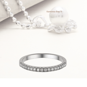 טבעת זהב לבן 18k אבן מעבדה 1.0ct