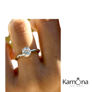 ⁦טבעת זהב לבן 18k אבן מעבדה 1.0ct⁩ – תמונה ⁦7⁩