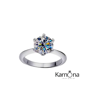 ⁦טבעת זהב לבן 18k אבן מעבדה 1.0ct⁩ – תמונה ⁦5⁩