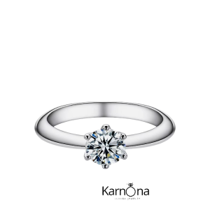 טבעת זהב לבן 18k אבן מעבדה 1.0ct