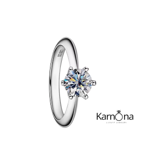 ⁦טבעת זהב לבן 18k אבן מעבדה 1.0ct⁩ – תמונה ⁦2⁩