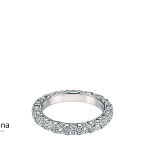 טבעת בשיבוץ מלא אבני מעבדה