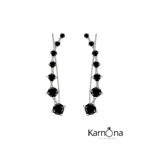 עגילים מטפסים מעבדה שחורים