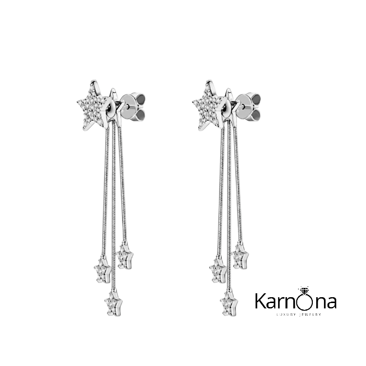 עגילים שרשרת כוכבים מעבדה – תמונה 2