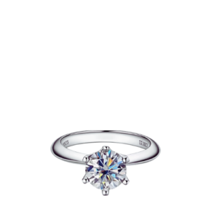 טבעת זהב לבן 18k אבן מעבדה 1.0ct