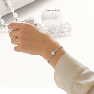 צמיד טניס פרח משובץ אבני מעבדה