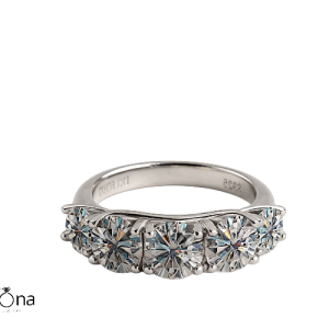 טבעת 5 אבני מעבדה 3.6ct