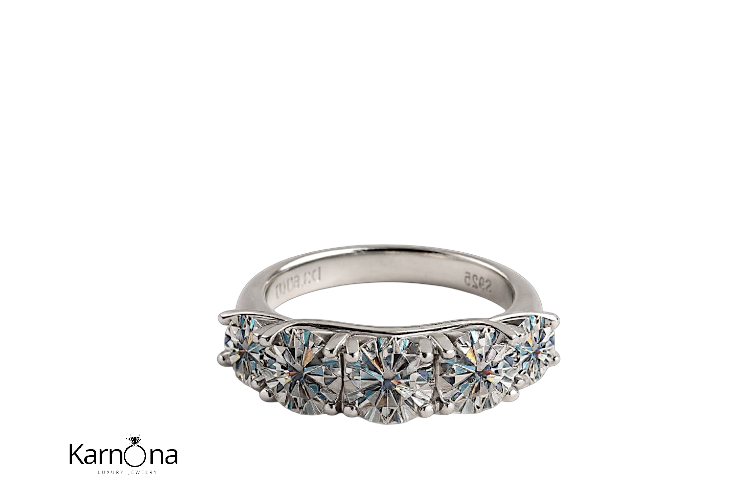 טבעת 5 אבני מעבדה 3.6ct