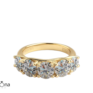 טבעת 5 אבנים מעבדה 3.6ct