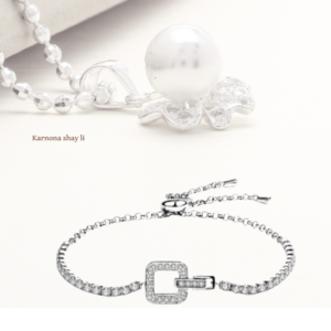 צמיד טניס מעוצב בשיבוץ אבני מואסנייט