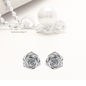 עגילים פרח בשיבוץ אבני מעבדה