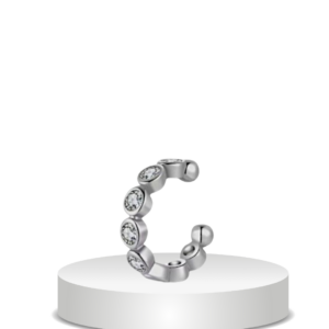 עגיל חובק משובץ כסף סטרלינג 925