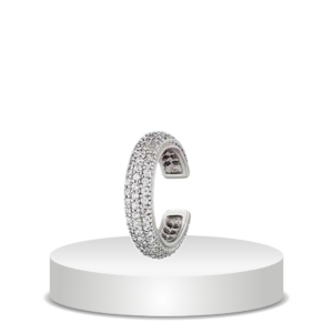 עגיל ללא חור נצמד משובץ אבני זירקוניה כסף 925S