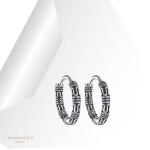 עגילים חישוק רטרו כסף 925s
