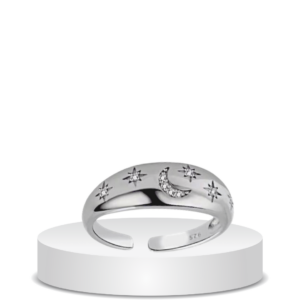 טבעת ירח כסף 925s