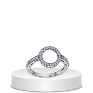 טבעת עיגול כסף 925s  זרקורים