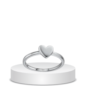 טבעת לב דקה כסף 925s