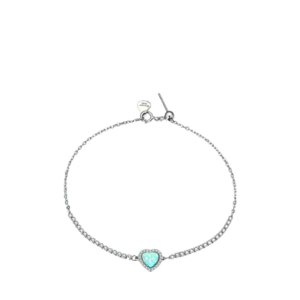 צמיד לב אופל כסף 925s