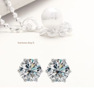 עגילים סוליטר 4ct מעבדה