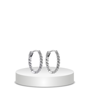 עגילים חישוק שקד כסף 925s