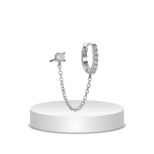 עגיל כפול כסף 925s