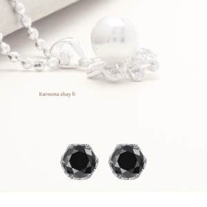 עגילים צמודים שחור מעבדה