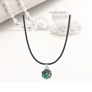 שרשרת עור אבן מעבדה ירוקה 1.0ct