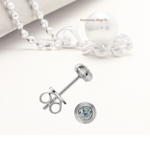 עגילים עגולים משובצים