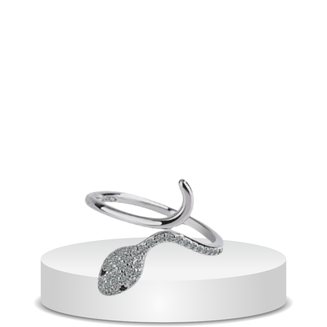 טבעת נחש כסף 925s