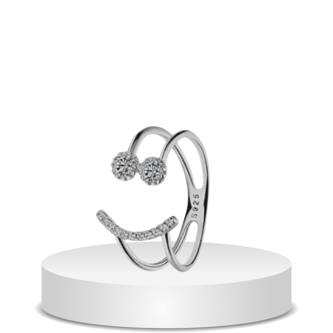 ⁦טבעת סמיילי כסף 925s⁩ &ndash; תמונה ⁦3⁩