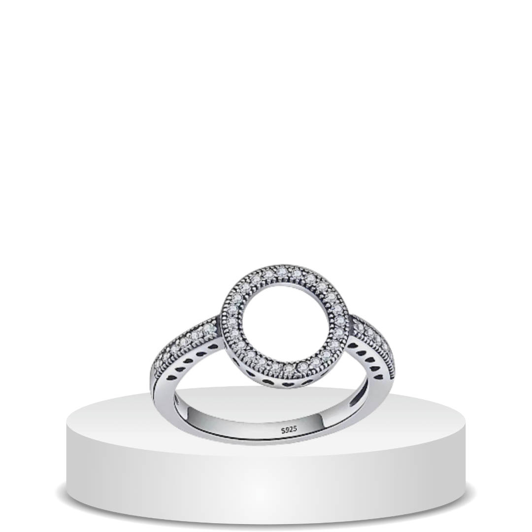 טבעת עיגול כסף 925s  זרקורים