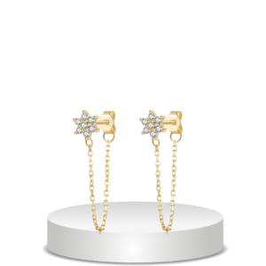 עגילים פרח כסף 925s