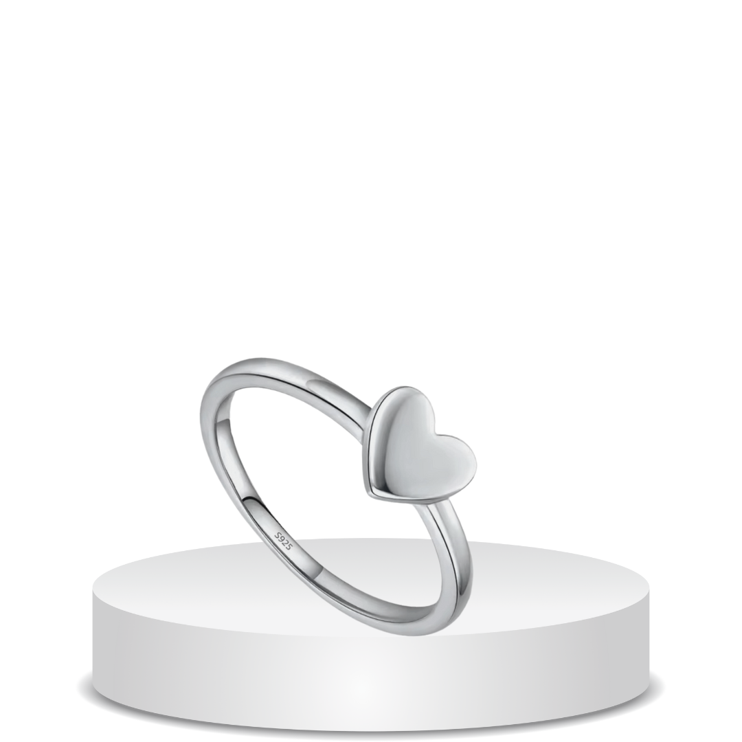 ⁦טבעת לב דקה כסף 925s⁩ &ndash; תמונה ⁦3⁩