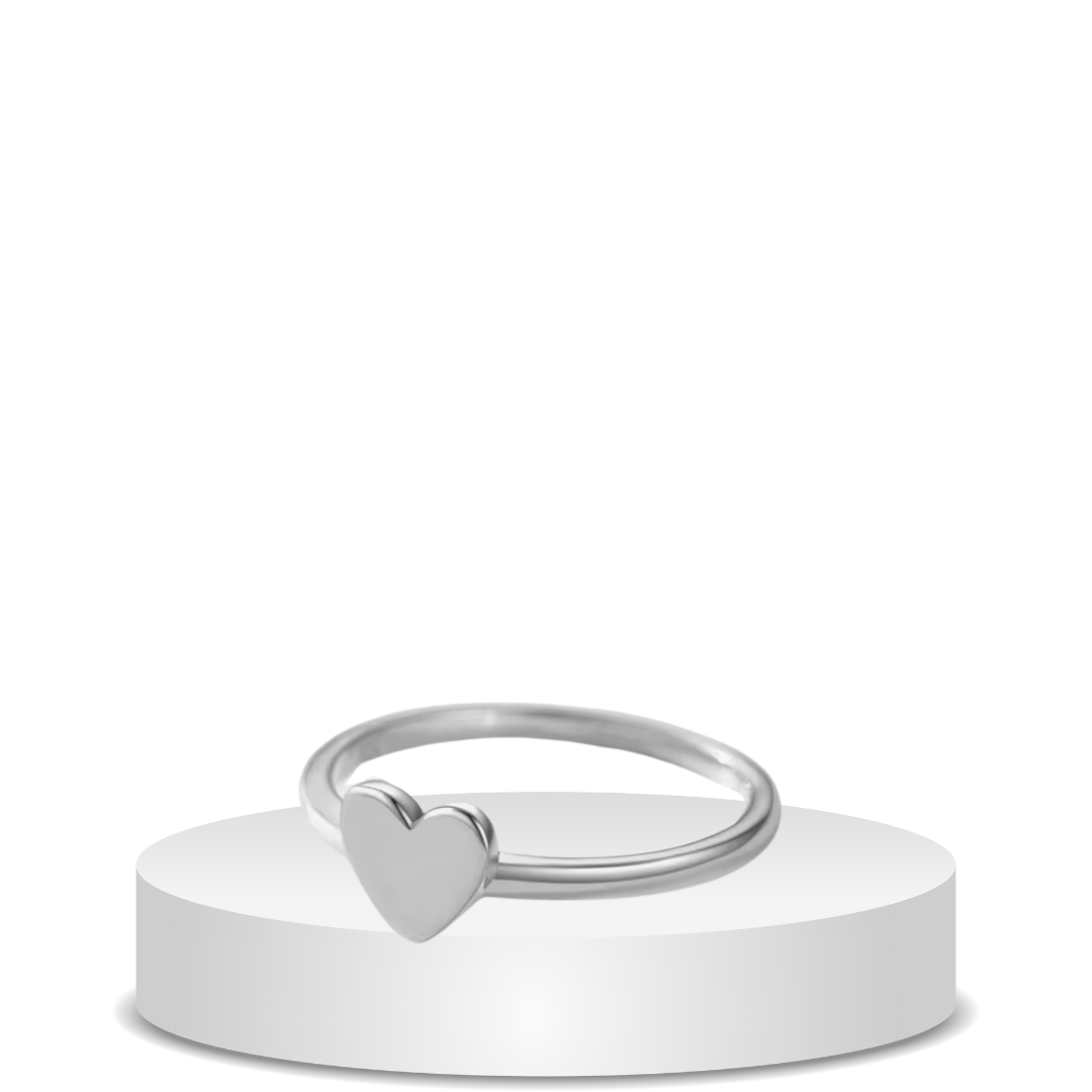 ⁦טבעת לב דקה כסף 925s⁩ &ndash; תמונה ⁦2⁩