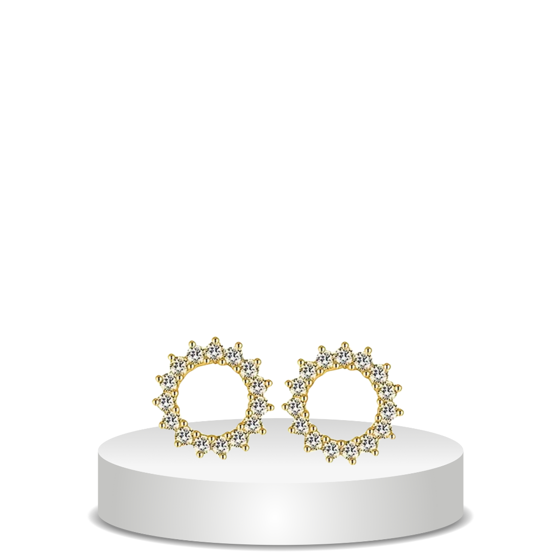 ⁦עגילים שמש זהב 925s⁩ &ndash; תמונה ⁦3⁩